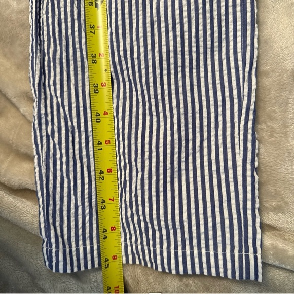 J.Crew Blue and White Striped Cotton Seersucker Ruffle Jumpsuit Size XXS - Picture 12 of 12